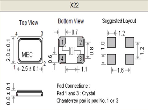 MERCURY晶振,貼片晶振,X22晶振