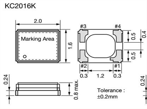 KC2016K無線網絡晶振,京瓷CMOS時鐘振蕩器,KC2016K75.0000C1GE00
