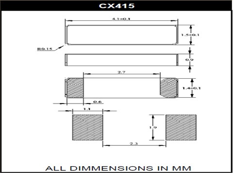 Cardinal晶振,32.768K時鐘晶振,CX415貼片晶體