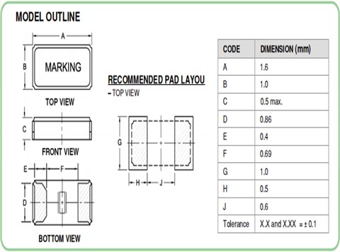 瑞康晶振,進(jìn)口貼片晶振,RTF1610時(shí)鐘晶體諧振器