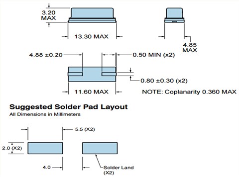 E1SAA12-30.000M TR,Ecliptek石英晶體諧振器,橢圓形晶振