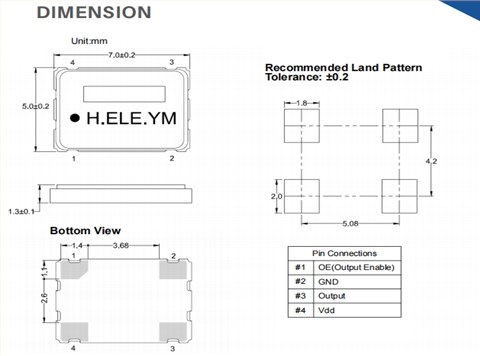 HSO751S加高晶振,12MHZ有源晶振,SSR012000F3CHC-T
