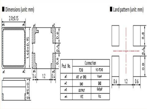 BXT-201(V),TCXO,2016mm,LiHom有源晶振,GPS模塊晶振