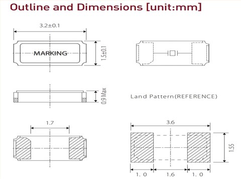 XTL72,XTL721-Q23-048,3215mm,32.768kHz,Siward希華晶振 XTL72,XTL721-Q23-048,3215mm,32.768kHz,Siward希華晶振