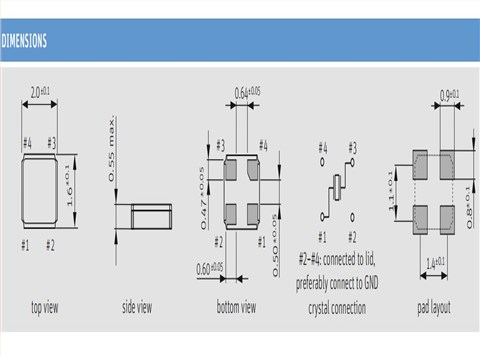 2016mm,Q 32.0-JXS21-10-10/10-FU-WA-LF,32MHz,JXS21-WA,Jauch藍(lán)牙晶振