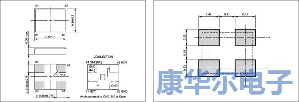 京瓷出產的具備特殊功能的1008mm超小型quartz crystal