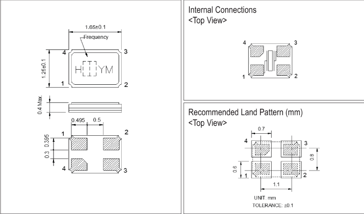 小型貼片石英晶體,四腳貼片晶振,HSX111SA晶振