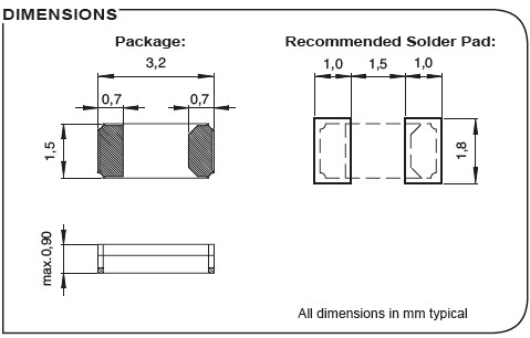 32.768K貼片晶振,3215石英晶體諧振器,CC7V-T1A晶振