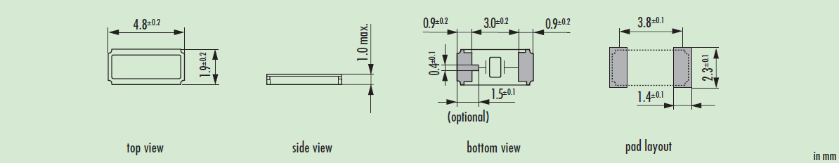 SONY綠色環保晶振,4819兩腳無源諧振器,JTX520晶振