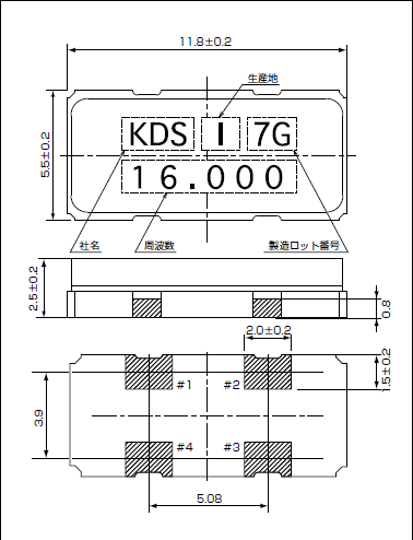 日產進口陶瓷殼晶振,大尺寸4腳石英諧振器,DSX151GAL晶振