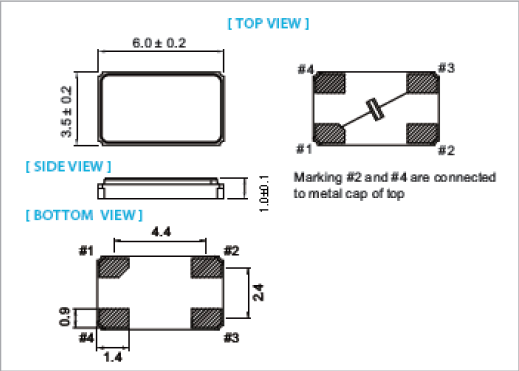 金屬面無源晶振,XR晶振,泰藝6035貼片晶振 金屬面無源晶振,XR晶振,泰藝6035貼片晶振