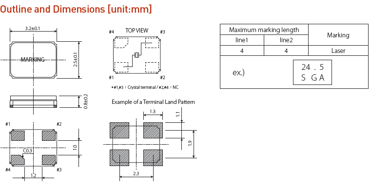 GX-32254晶振,陶瓷面3225晶振,數字電視晶振