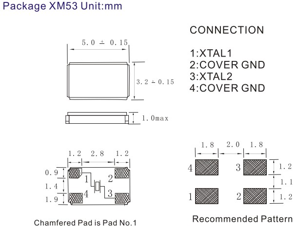 Macrobizes晶振,XM53晶振,無源貼片晶振