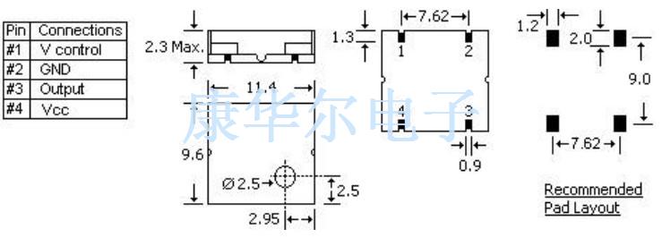 STD晶振,VTC911-4-12M800000晶振,壓控溫補晶體振蕩器