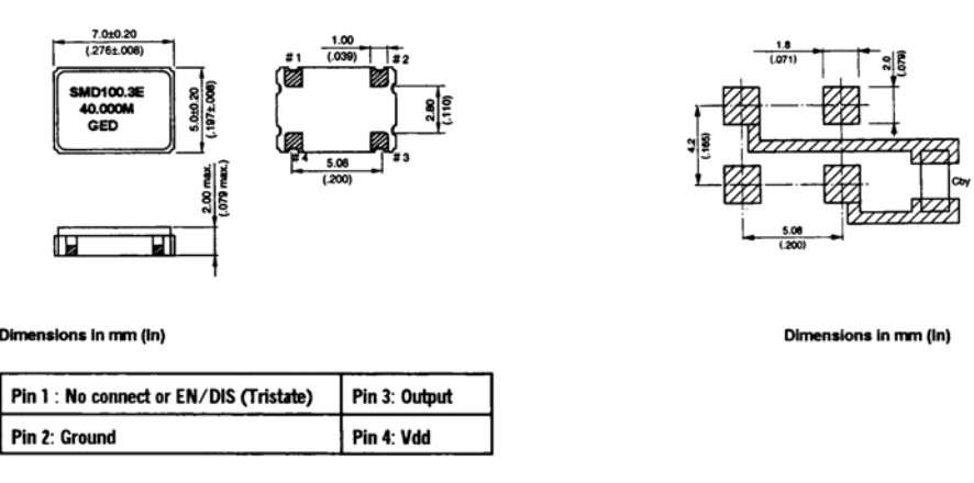 美國GED有源晶振,6G發(fā)射器晶振,SMD100.3C(E/D)-10.000MHz